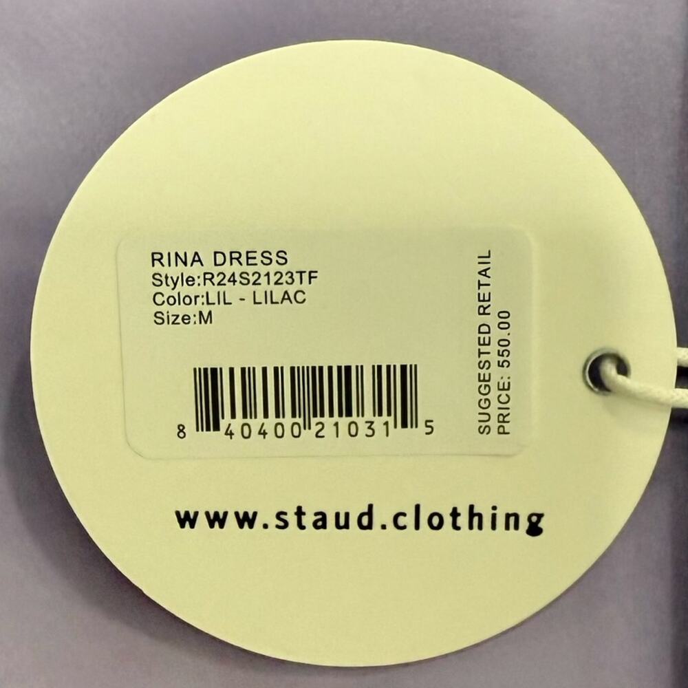 STAUD Rina Trench Coat Lilac Lavender Purple Tie Belt Mini Dress Size M NEW Tags - Picture 13 of 14